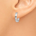 Load image into Gallery viewer, 14k White Gold Classic Huggie Hinged Hoop Earrings 14mm x 14mm x 3mm
