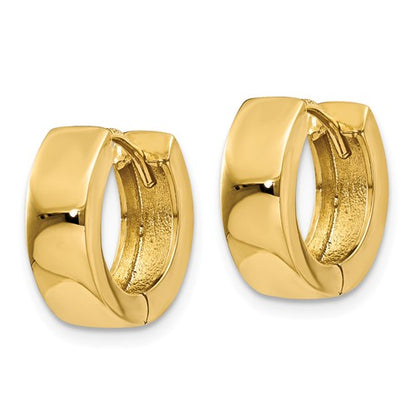 14k yellow gold classic huggie hinged hoop earrings 13mm x 13mm x 4mm
