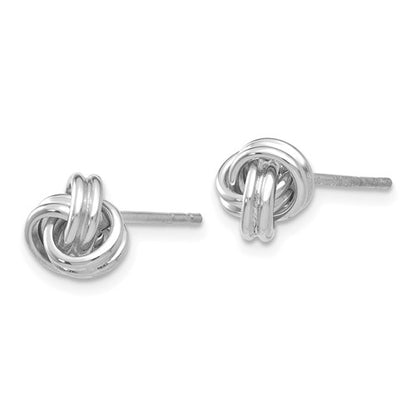 14k white gold 7mm classic love knot post earrings