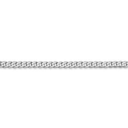 14k white gold 2.9mm beveled curb link bracelet anklet choker necklace pendant chain