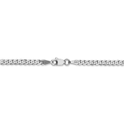 14k white gold 2.9mm beveled curb link bracelet anklet choker necklace pendant chain