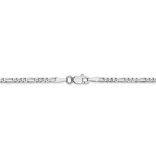 14K White Gold 2.25mm Figaro Bracelet Anklet Choker Necklace Pendant Chain