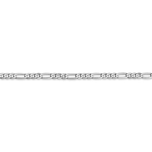 14k white gold 2.75mm figaro bracelet anklet choker necklace pendant chain