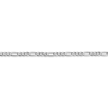 14k white gold 2.75mm figaro bracelet anklet choker necklace pendant chain