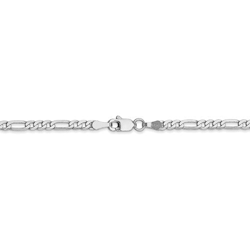 14K White Gold 2.75mm Figaro Bracelet Anklet Choker Necklace Pendant Chain