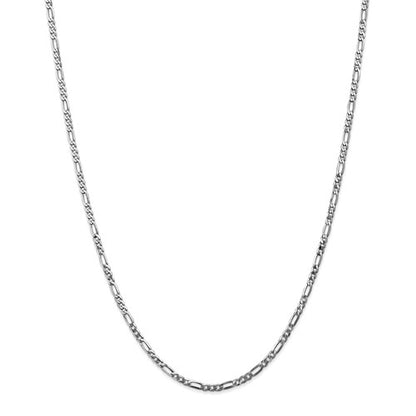 14k white gold 3mm figaro bracelet anklet choker necklace pendant chain