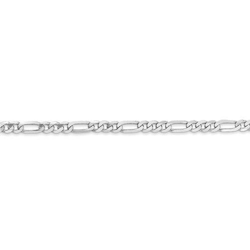 14k white gold 3mm figaro bracelet anklet choker necklace pendant chain