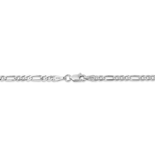 14k white gold 3mm figaro bracelet anklet choker necklace pendant chain