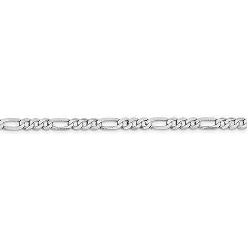 14k white gold 4.5mm figaro bracelet anklet choker necklace pendant chain