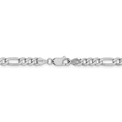14k white gold 4.5mm figaro bracelet anklet choker necklace pendant chain