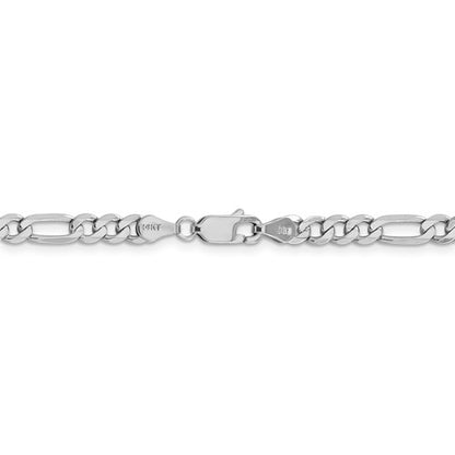14k white gold 4.5mm figaro bracelet anklet choker necklace pendant chain