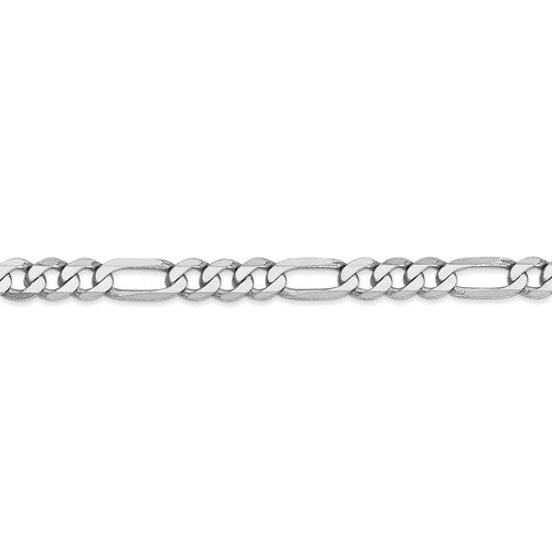 14k white gold 5.5mm figaro bracelet anklet choker necklace pendant chain