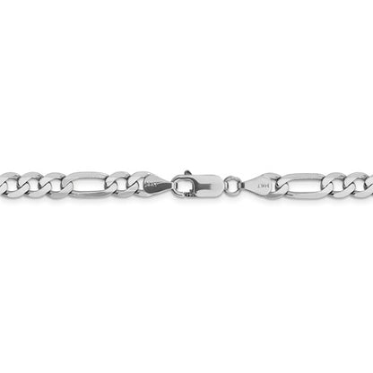 14k white gold 6mm figaro bracelet anklet choker necklace pendant chain