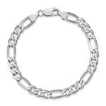 Load image into Gallery viewer, 14K White Gold 7mm Figaro Bracelet Anklet Choker Necklace Pendant Chain
