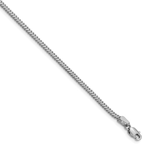 14k white gold 1.4mm franco bracelet anklet necklace pendant chain