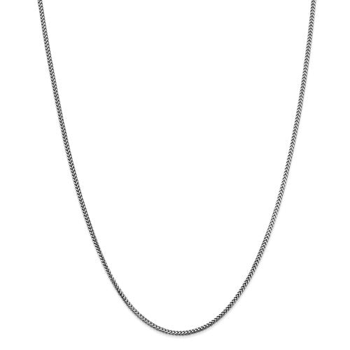 14k white gold 1.5mm franco bracelet anklet necklace pendant charm