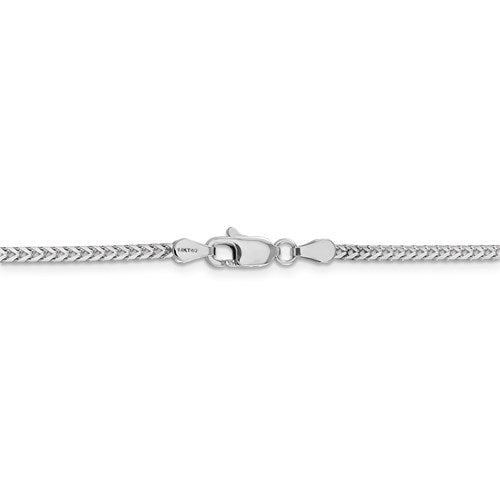 14k white gold 2mm franco bracelet anklet necklace pendant chain