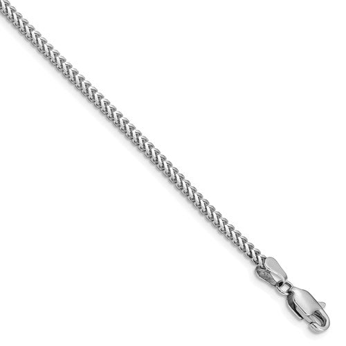 14K White Gold 2mm Franco Bracelet Anklet Necklace Pendant Chain