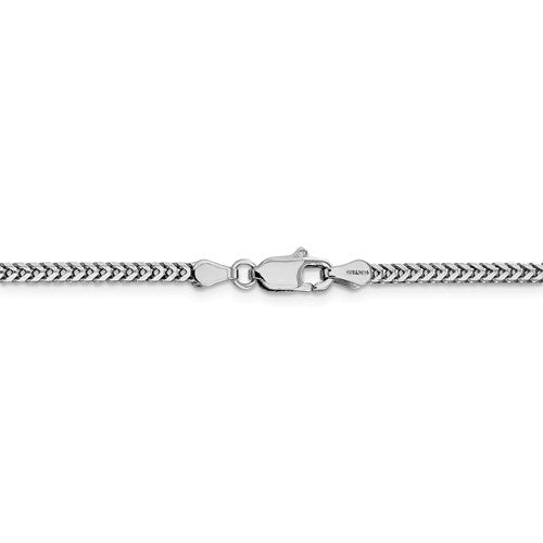 14k white gold 2.3mm franco bracelet anklet necklace pendant chain