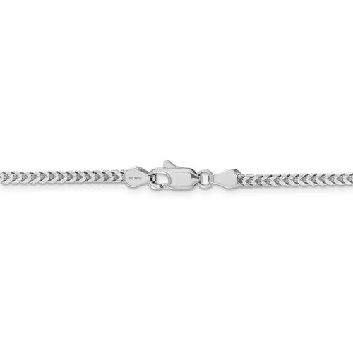 14k white gold 2.5mm franco bracelet anklet necklace pendant chain