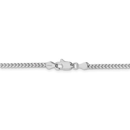 14k white gold 2.5mm franco bracelet anklet necklace pendant chain