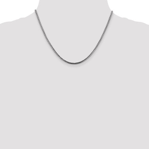 14k white gold 2.5mm franco bracelet anklet necklace pendant chain