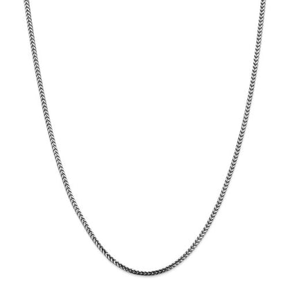 14k white gold 2.5mm franco bracelet anklet necklace pendant chain