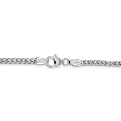 14k white gold 3mm franco bracelet anklet choker necklace pendant chain