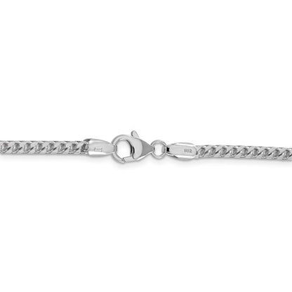 14k white gold 3mm franco bracelet anklet choker necklace pendant chain