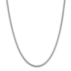 14K White Gold 3mm Franco Bracelet Anklet Choker Necklace Pendant Chain