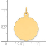Load image into Gallery viewer, 14K Yellow Gold 19mm Scalloped Disc Pendant Charm Personalized Engraved Monogram
