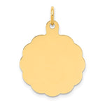Load image into Gallery viewer, 14K Yellow Gold 19mm Scalloped Disc Pendant Charm Personalized Engraved Monogram
