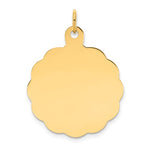Load image into Gallery viewer, 14K Yellow Gold 23mm Scalloped Disc Pendant Charm Personalized Engraved Monogram
