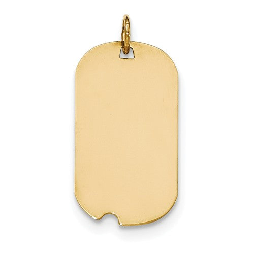 14k yellow gold 25x14mm small dog tag pendant charm engraved personalized