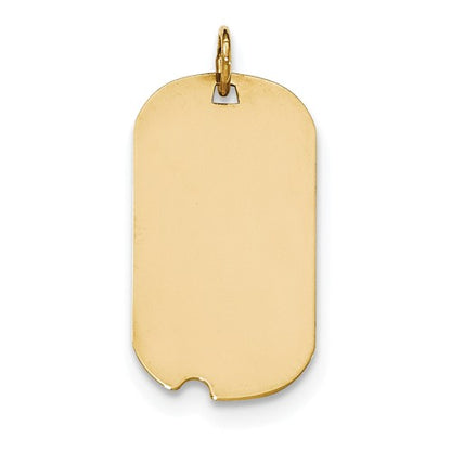 14k yellow gold 25x14mm small dog tag pendant charm engraved personalized