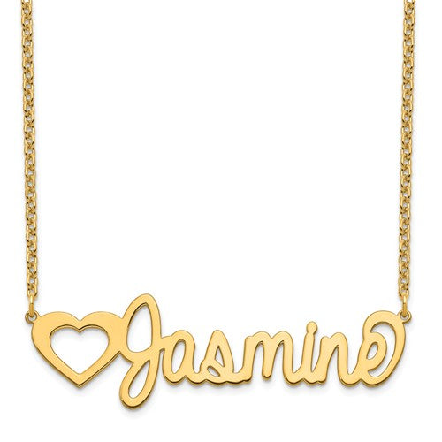 14k 10k gold sterling silver large nameplate necklace personalized customized