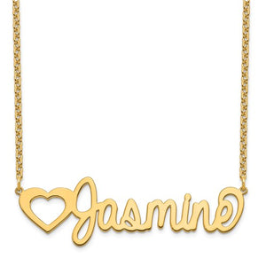 14k 10k Gold Sterling Silver Large Nameplate Necklace Personalized Customized