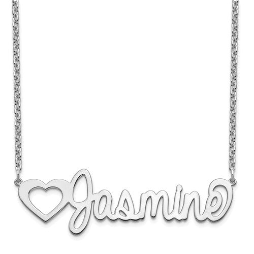 14k 10k gold sterling silver large nameplate necklace personalized customized