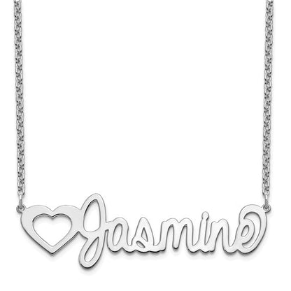 14k 10k gold sterling silver large nameplate necklace personalized customized
