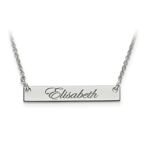 14k 10k gold sterling silver small name bar nameplate necklace personalized