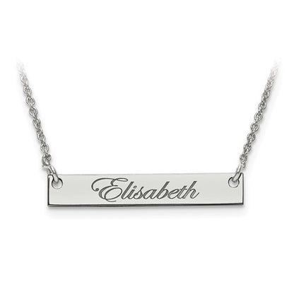 14k 10k gold sterling silver small name bar nameplate necklace personalized