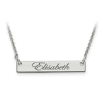 Load image into Gallery viewer, 14k 10k Gold Sterling Silver Small Name Bar Nameplate Necklace Personalized - BringJoyCollection
