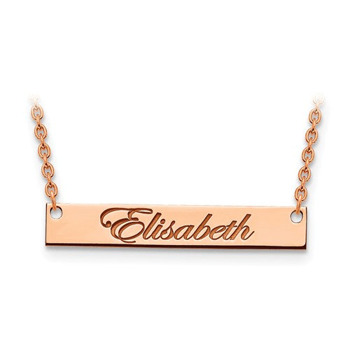 14k 10k gold sterling silver medium name bar nameplate necklace personalized