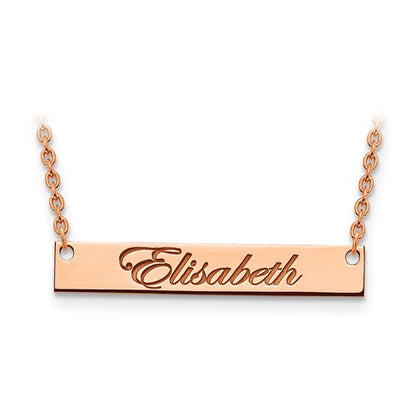 14k 10k gold sterling silver medium name bar nameplate necklace personalized