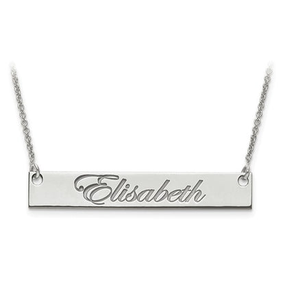 14k 10k gold sterling silver medium name bar nameplate necklace personalized