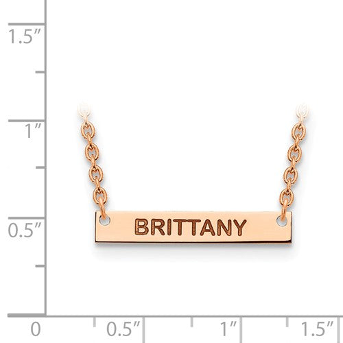 14k 10k gold sterling silver small block name bar nameplate necklace personalized