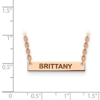 14k 10k gold sterling silver small block name bar nameplate necklace personalized