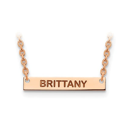 14k 10k gold sterling silver small block name bar nameplate necklace personalized