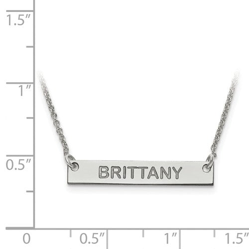 14k 10k gold sterling silver small block name bar nameplate necklace personalized