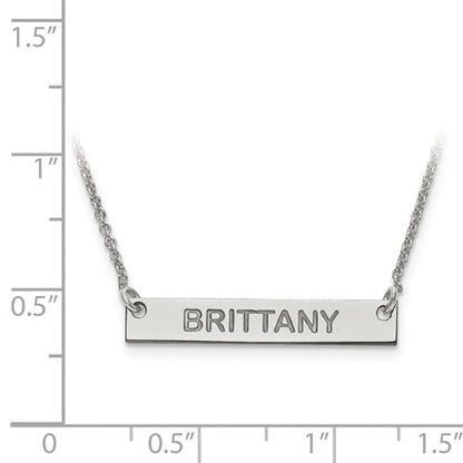 14k 10k gold sterling silver small block name bar nameplate necklace personalized